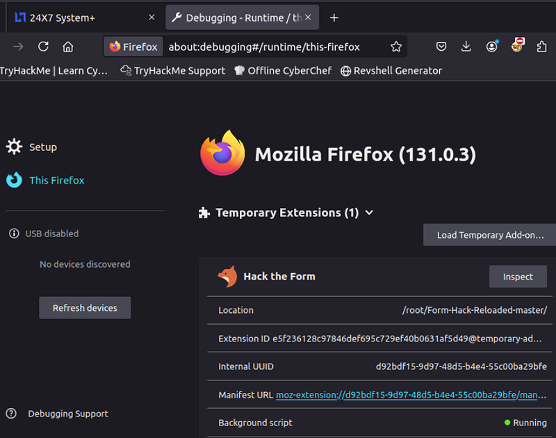 Firefox Debuging Page