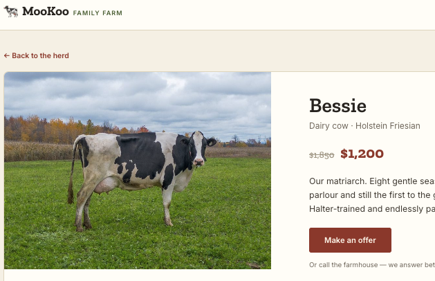 Bessie product page